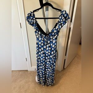 STAUD Flower Print Off the Shoulder Dress